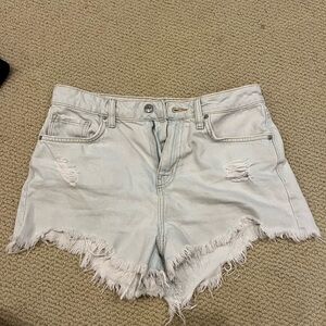 Forever 21 Frayed Hem Light Denim Shorts